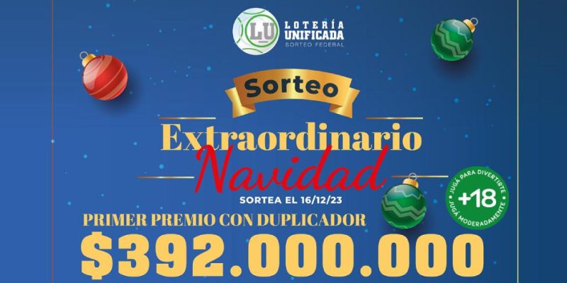 Sorteo extraordinario de Navidad Lotería Unificada.